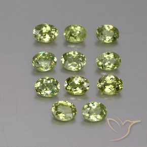 1.83 ctw Green Demantoid Garnet Stones, Natural Demantoid Garnet in Oval Facet Shape for Sale