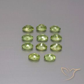 Demantoid Garnet Gemstones in 3.7 x 2.9 mm Size for Sale, Demantoid Garnet Stones in Olive Green Color