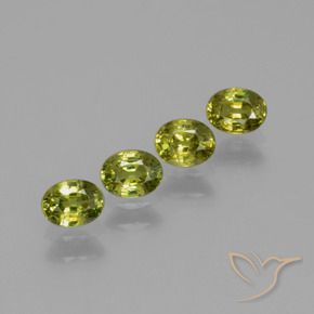 1.02 ctw Green Demantoid Garnet Stones, Natural Demantoid Garnet in Oval Facet Shape for Sale