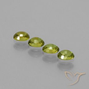 Demantoid Garnet Gemstones in 4.2 x 3.2 mm Size for Sale, Demantoid Garnet Stones in Medium Light Green Color