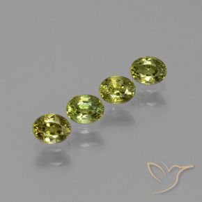 0.95 ctw Green Demantoid Garnet Stones, Natural Demantoid Garnet in Oval Facet Shape for Sale