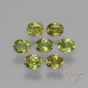 1.50 ctw Green Demantoid Garnet Stones, Natural Demantoid Garnet in Oval Facet Shape for Sale