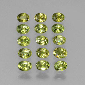 3.34 ctw Green Demantoid Garnet Stones, Natural Demantoid Garnet in Oval Facet Shape for Sale