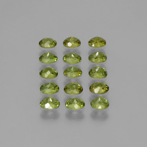 Demantoid Garnet Gemstones in 4 x 3 mm (calibrated) Size for Sale, Demantoid Garnet Stones in Warm Green Color