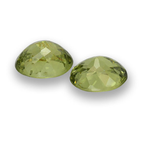 Demantoid Garnet Gemstones in 5 x 4.1 mm Size for Sale, Demantoid Garnet Stones in Warm Green Color