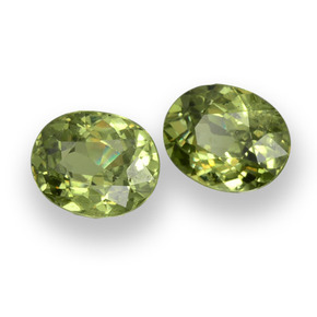 0.93 ctw Green Demantoid Garnet Stones, Natural Demantoid Garnet in Oval Facet Shape for Sale