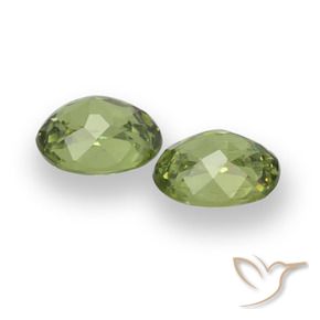 Demantoid Garnet Gemstones in 5 x 4 mm (calibrated) Size for Sale, Demantoid Garnet Stones in Light Forest Green Color