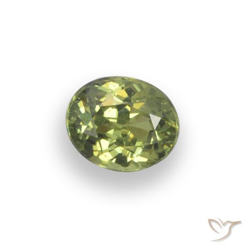 Желтовато-зеленый Гранат Демантоид Камень - 0.5ct Фасетный Овал (ID: 458197)