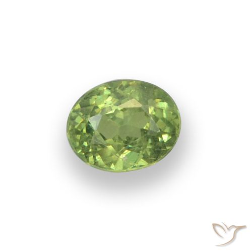 Pear Green Гранат Демантоид Камень - 0.6ct Фасетный Овал (ID: 458199)