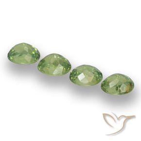 Demantoid Garnet Gemstones in 4.6 x 3.7 mm Size for Sale, Demantoid Garnet Stones in Forest Green Color