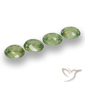 Demantoid Garnet Gemstones in 4.5 x 3.7 mm Size for Sale, Demantoid Garnet Stones in Forest Green Color