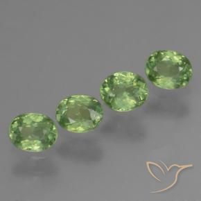 1.20 ctw Green Demantoid Garnet Stones, Natural Demantoid Garnet in Oval Facet Shape for Sale