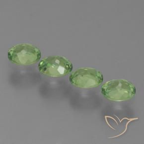 Demantoid Garnet Gemstones in 4.4 x 3.6 mm Size for Sale, Demantoid Garnet Stones in Medium Green Color