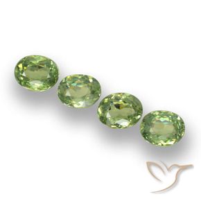 1.23 ctw Green Demantoid Garnet Stones, Natural Demantoid Garnet in Oval Facet Shape for Sale