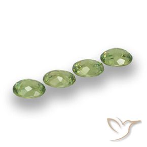 Demantoid Garnet Gemstones in 4.5 x 3.7 mm Size for Sale, Demantoid Garnet Stones in Warm Green Color