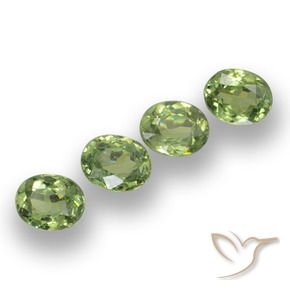 1.36 ctw Green Demantoid Garnet Stones, Natural Demantoid Garnet in Oval Facet Shape for Sale