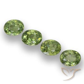 1.31 ctw Green Demantoid Garnet Stones, Natural Demantoid Garnet in Oval Facet Shape for Sale