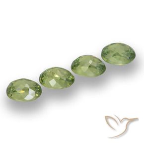 Demantoid Garnet Gemstones in 4.4 x 3.5 mm Size for Sale, Demantoid Garnet Stones in Warm Green Color