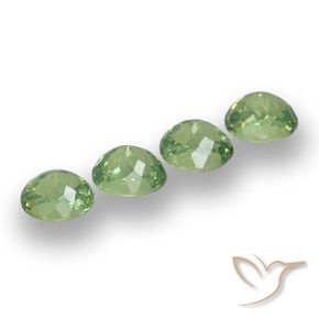Demantoid Garnet Gemstones in 4.5 x 3.7 mm Size for Sale, Demantoid Garnet Stones in Warm Green Color
