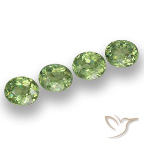 1.78 ctw Green Demantoid Garnet Stones, Natural Demantoid Garnet in Oval Facet Shape for Sale