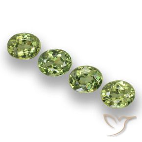 1.47 ctw Green Demantoid Garnet Stones, Natural Demantoid Garnet in Oval Facet Shape for Sale