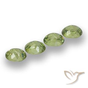 Demantoid Garnet Gemstones in 4.6 x 3.7 mm Size for Sale, Demantoid Garnet Stones in Forest Green Color