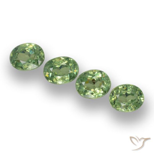 1.30ctw Natural Light Sage Green Demantoid Garnet, Oval, VS