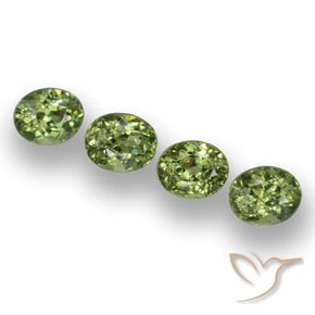 1.65 ctw Green Demantoid Garnet Stones, Natural Demantoid Garnet in Oval Facet Shape for Sale