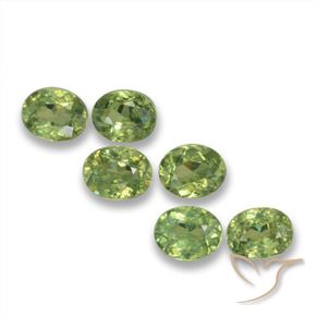1.81 ctw Green Demantoid Garnet Stones, Natural Demantoid Garnet in Oval Facet Shape for Sale