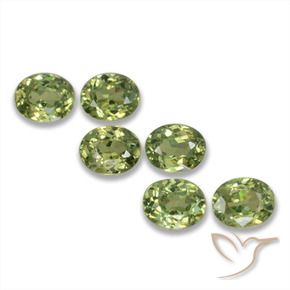 1.73 ctw Green Demantoid Garnet Stones, Natural Demantoid Garnet in Oval Facet Shape for Sale