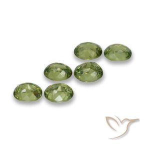 Demantoid Garnet Gemstones in 4.5 x 3.6 mm Size for Sale, Demantoid Garnet Stones in Forest Green Color