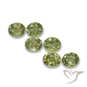 1.88 ctw Green Demantoid Garnet Stones, Natural Demantoid Garnet in Oval Facet Shape for Sale