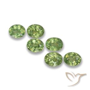 1.91 ctw Green Demantoid Garnet Stones, Natural Demantoid Garnet in Oval Facet Shape for Sale