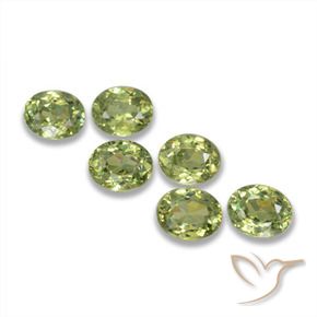 1.98 ctw Green Demantoid Garnet Stones, Natural Demantoid Garnet in Oval Facet Shape for Sale