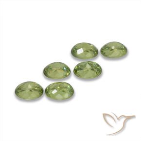 Demantoid Garnet Gemstones in 4.5 x 3.6 mm Size for Sale, Demantoid Garnet Stones in Yellowish Green Color