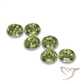 1.97 ctw Green Demantoid Garnet Stones, Natural Demantoid Garnet in Oval Facet Shape for Sale