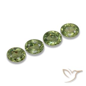 1.23 ctw Green Demantoid Garnet Stones, Natural Demantoid Garnet in Oval Facet Shape for Sale