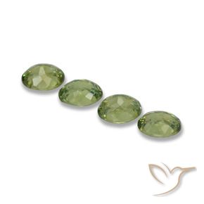 Demantoid Garnet Gemstones in 4.4 x 3.5 mm Size for Sale, Demantoid Garnet Stones in Forest Green Color