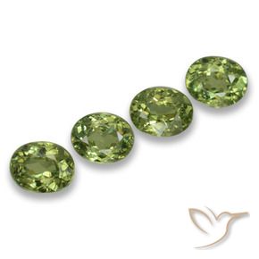 1.27 ctw Green Demantoid Garnet Stones, Natural Demantoid Garnet in Oval Facet Shape for Sale