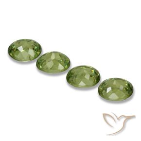 Demantoid Garnet Gemstones in 4.5 x 3.5 mm Size for Sale, Demantoid Garnet Stones in Forest Green Color