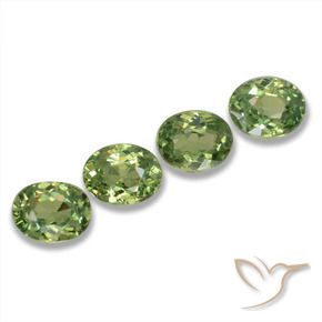 1.14 ctw Green Demantoid Garnet Stones, Natural Demantoid Garnet in Oval Facet Shape for Sale