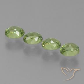 Demantoid Garnet Gemstones in 4.3 x 3.5 mm Size for Sale, Demantoid Garnet Stones in Medium Green Color