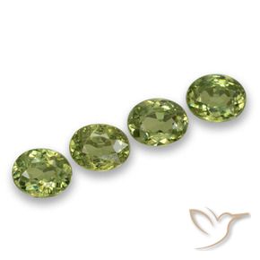 1.25 ctw Green Demantoid Garnet Stones, Natural Demantoid Garnet in Oval Facet Shape for Sale