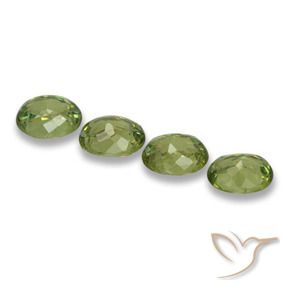 Demantoid Garnet Gemstones in 4.5 x 3.6 mm Size for Sale, Demantoid Garnet Stones in Light Green Color