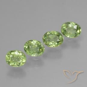 1.25 ctw Green Demantoid Garnet Stones, Natural Demantoid Garnet in Oval Facet Shape for Sale