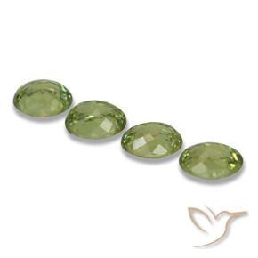 Demantoid Garnet Gemstones in 4.3 x 3.4 mm Size for Sale, Demantoid Garnet Stones in Yellowish Green Color