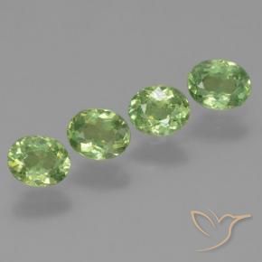 1.24 ctw Green Demantoid Garnet Stones, Natural Demantoid Garnet in Oval Facet Shape for Sale