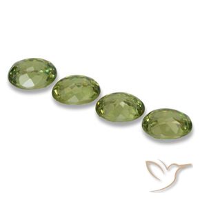 Demantoid Garnet Gemstones in 4.5 x 3.6 mm Size for Sale, Demantoid Garnet Stones in Olive Green Color