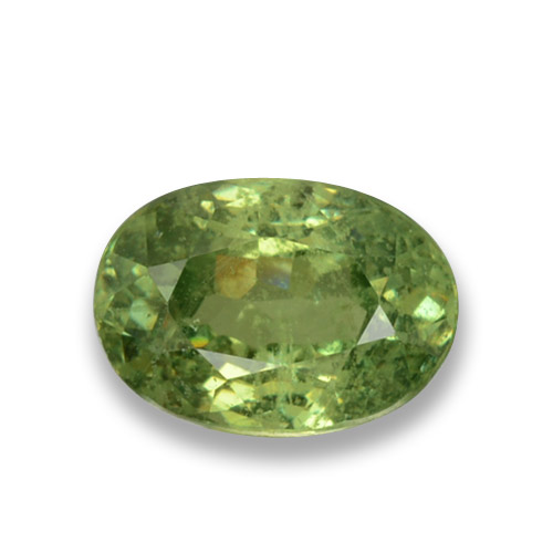 Warm Green Гранат Демантоид Камень - 0.6ct Фасетный Овал (ID: 458313)