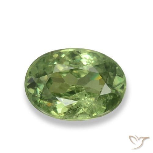 Medium Green Demantoid Garnet Gem - 0.6ct Oval Facet (ID: 458315)